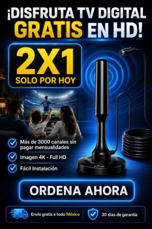 2x1 Antena HD VisionMax™ +3000 Canales Sin Mensualidades [ÚLTIMAS UNIDADES]