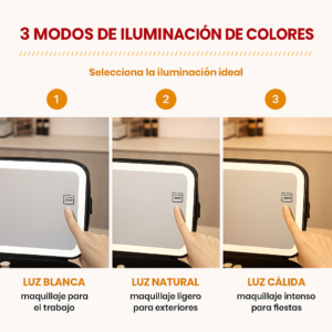 Estuche Luminaire Pro – Espejo LED de Belleza — foto 4