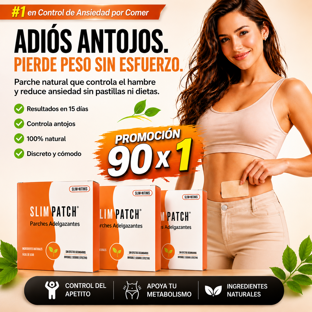 90x1 🔥 Pack Slim Parch 3 cajas paga 1 – Adelgazante + Anti Ansiedad. 90x1