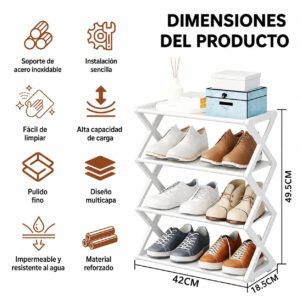Zapatero Plegable Multifuncional 4 Niveles [ÚLTIMAS UNIDADES] — foto 2
