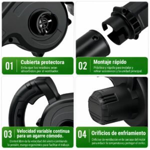 Soplador Aspiradora Inalámbrica TurboMax™ + 2 Baterías de Regalo [SUPER POTENTE] — foto 3