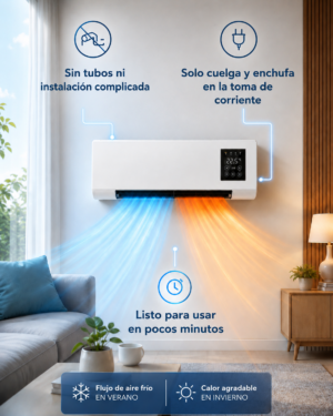 Aire acondicionado portátil de pared 2 en 1 ClimaFlow™ (frío y calor) — foto 2