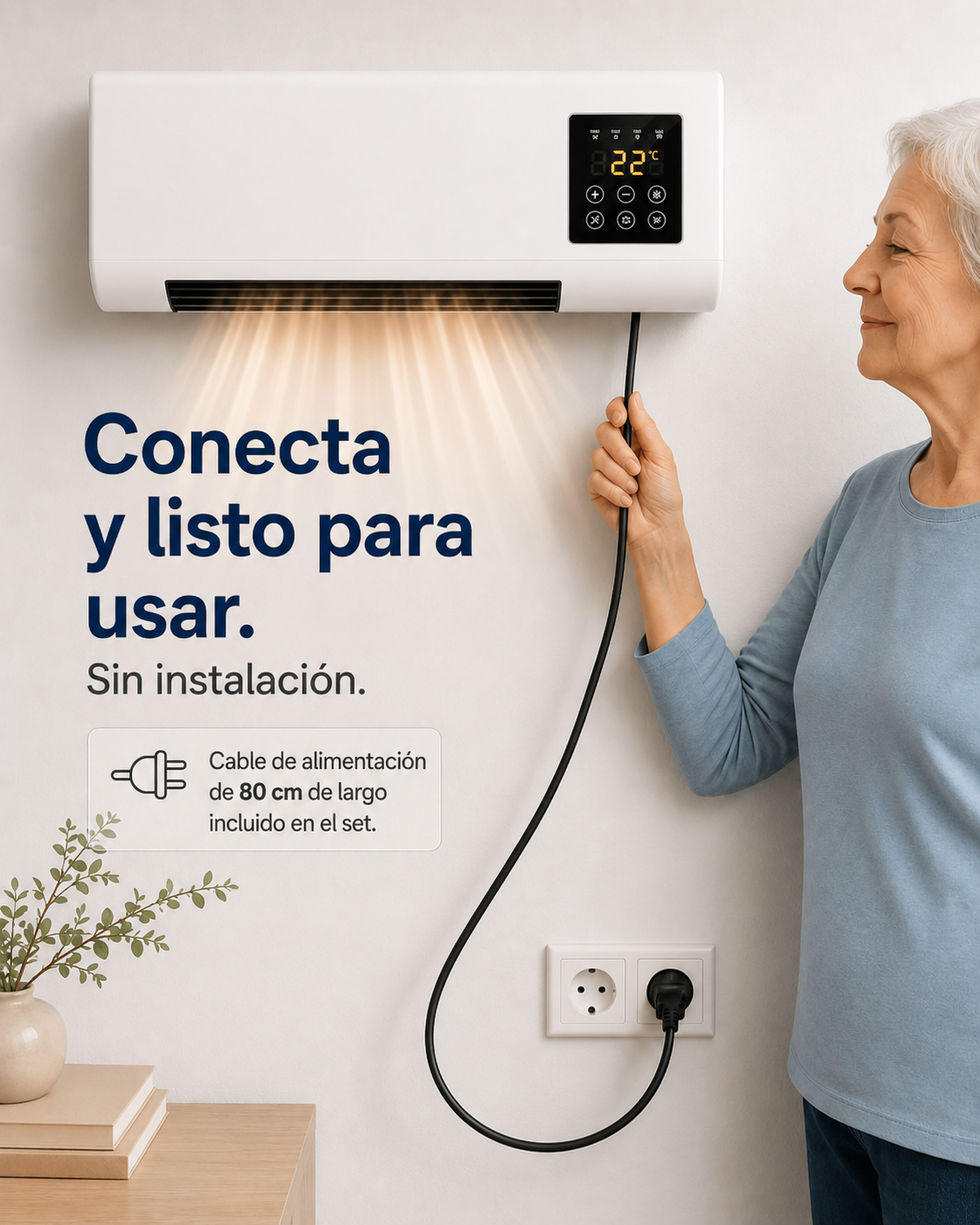 Aire acondicionado portátil de pared 2 en 1 ClimaFlow™ (frío y calor) - Image 4