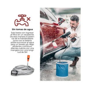 Hidrolavadora Portátil Recargable 2 Baterías + Aspiradora Vacum 3 en 1 TurboJet™ — foto 4