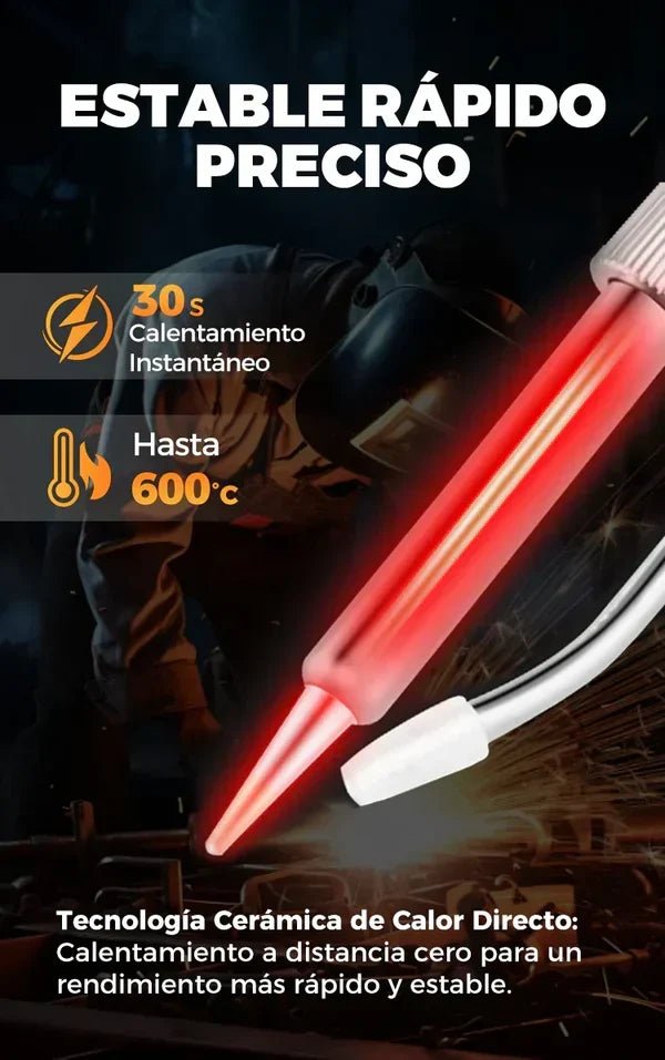 Calentamiento en 30 segundos hasta 600°C