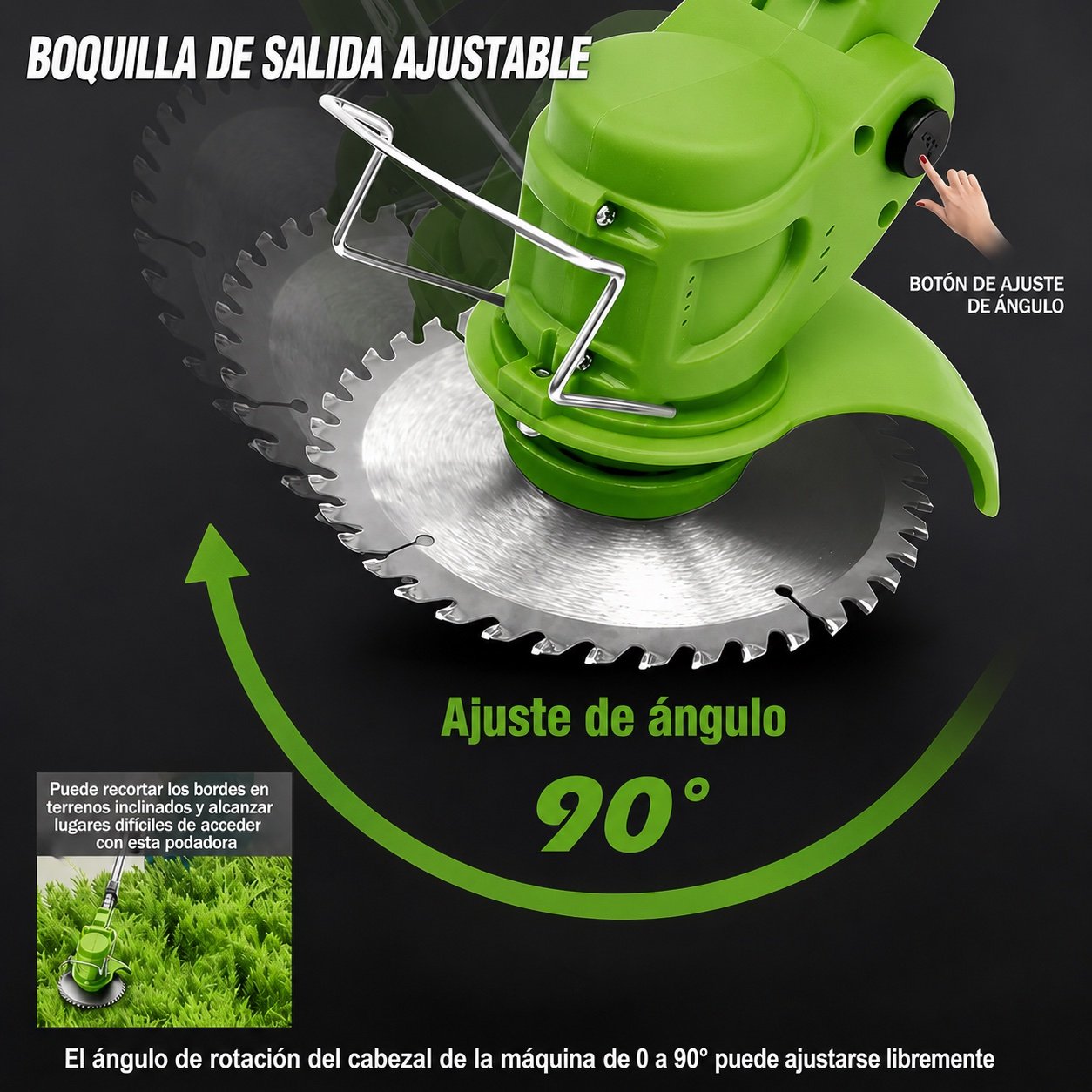 Ángulo ajustable a 45°